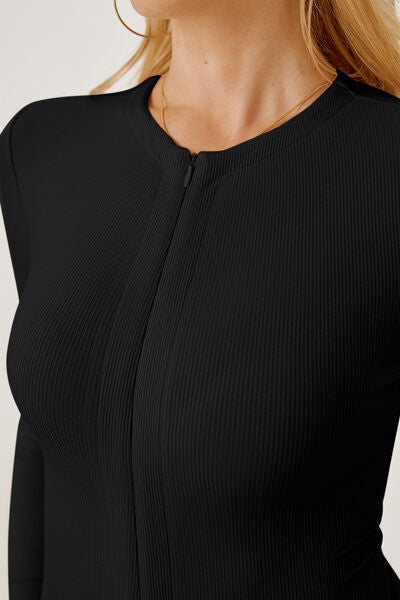 Long Sleeves Zip-Up Bodysuit