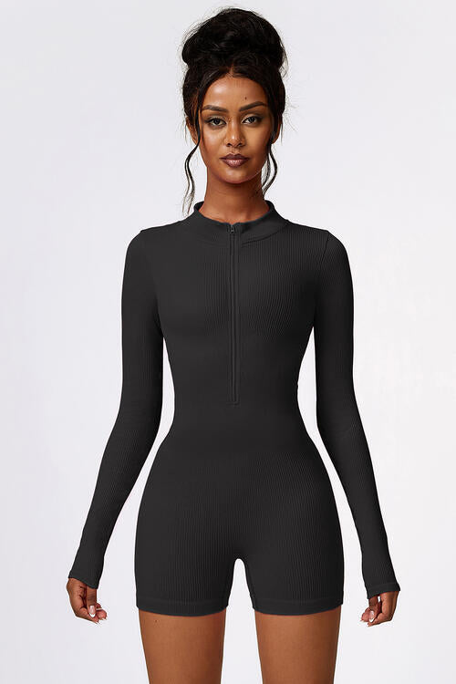 Romper Active - Half-Zip Long Sleeve Active Romper (7484684501080)