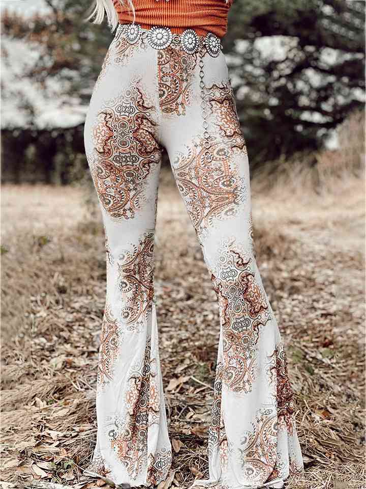 Printed Bodyline Flare Pants (7500881723480)