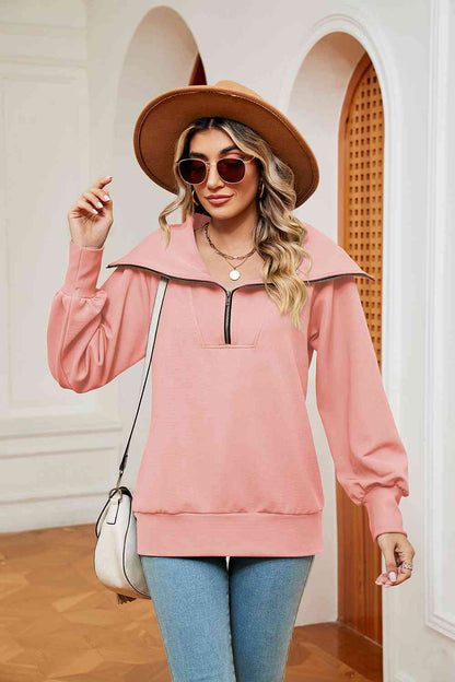 Collared - Half-Zip Collared Sweatshirt (7501332250712)