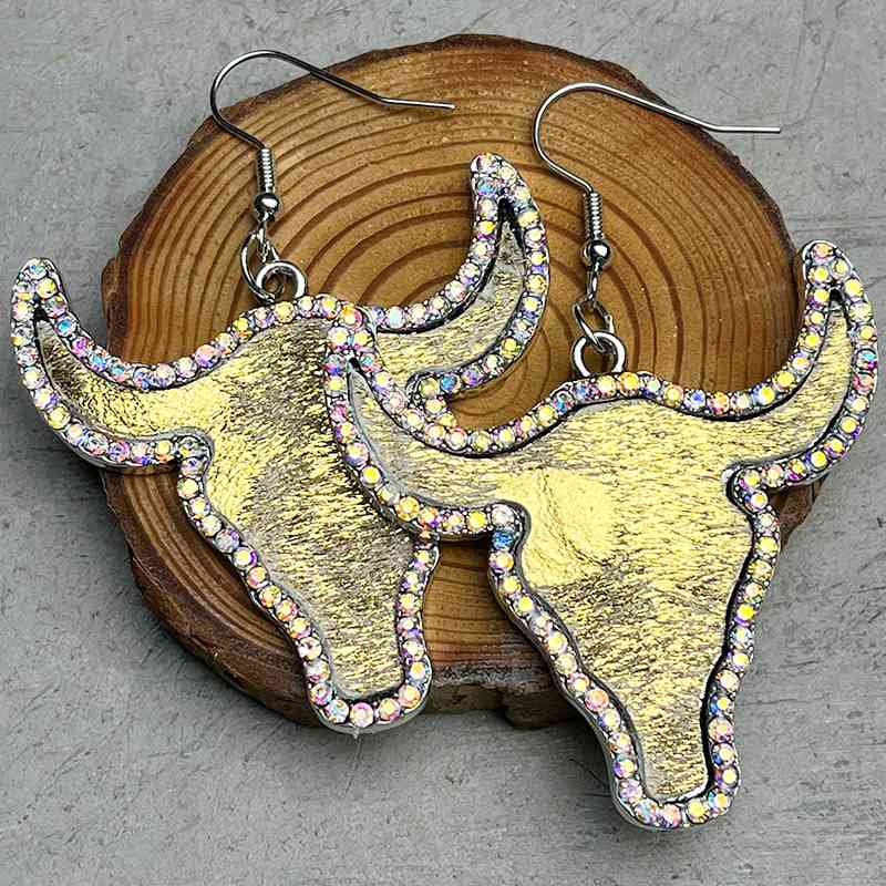 Rhinestone Bull Earrings (7499303256152)