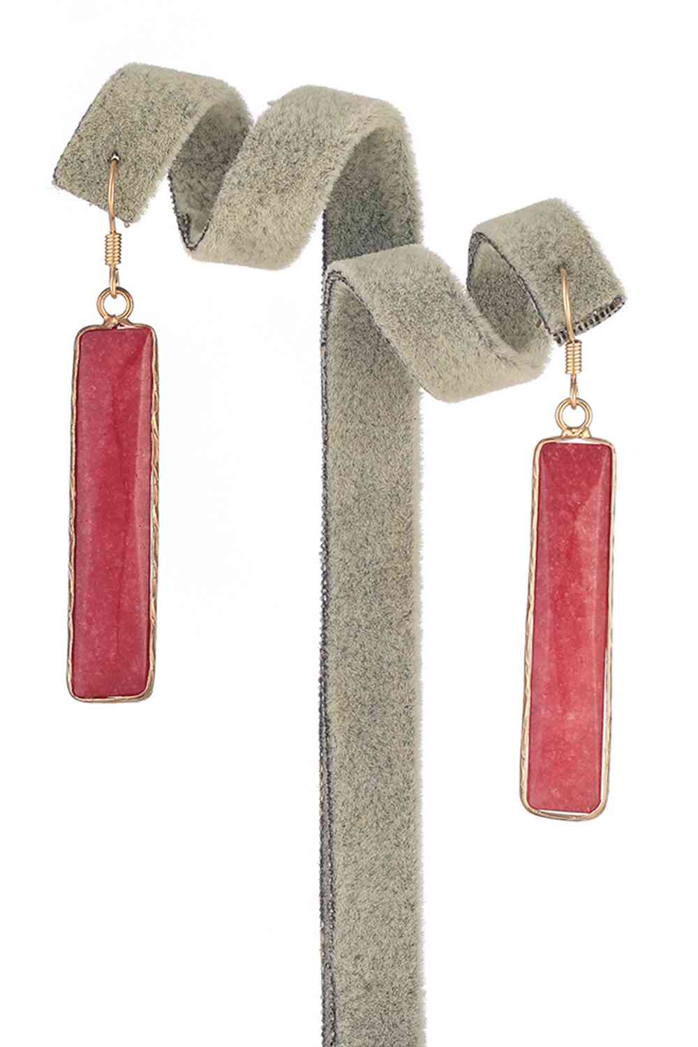 Natural Stone Drop Earrings (7499302928472)