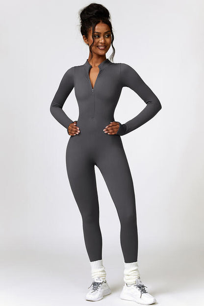 Jumpsuit Active - Half-Zip Long Sleeves Active Jumpsuit (7501002801240)
