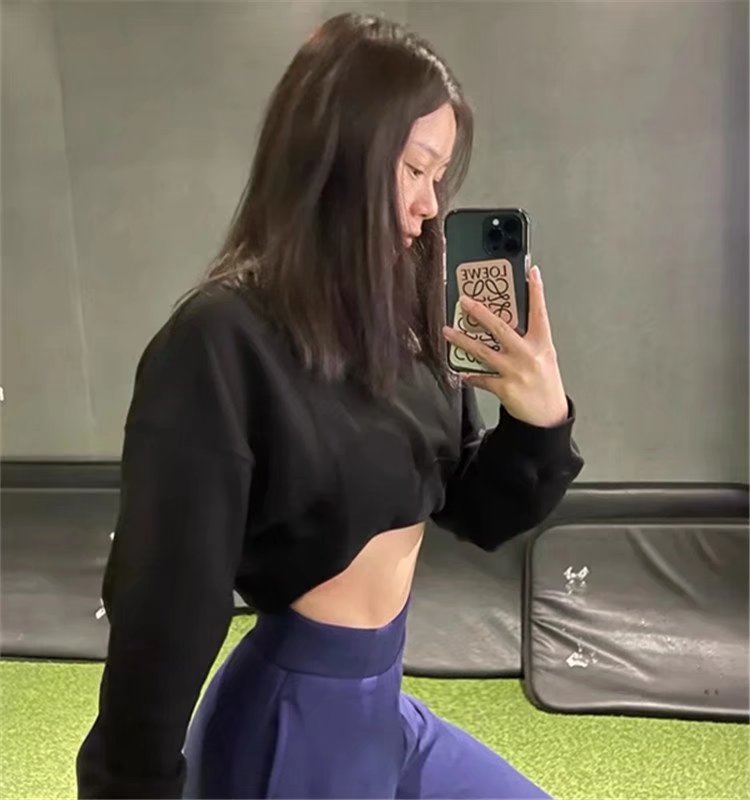 Terry Pullover - High-Waist Crop-Top Sweatshirt (7517822025816)