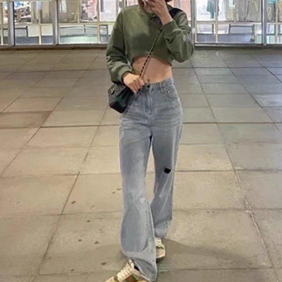 Terry Pullover - High-Waist Crop-Top Sweatshirt (7517822025816)