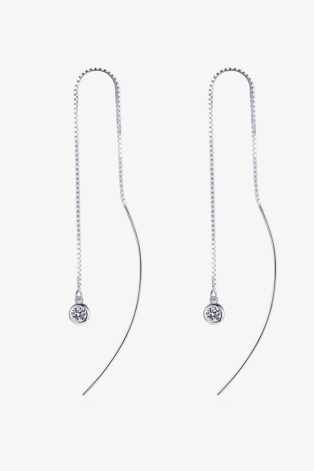 Moissanite 925 Sterling Silver Threader Earrings (7499319017560)