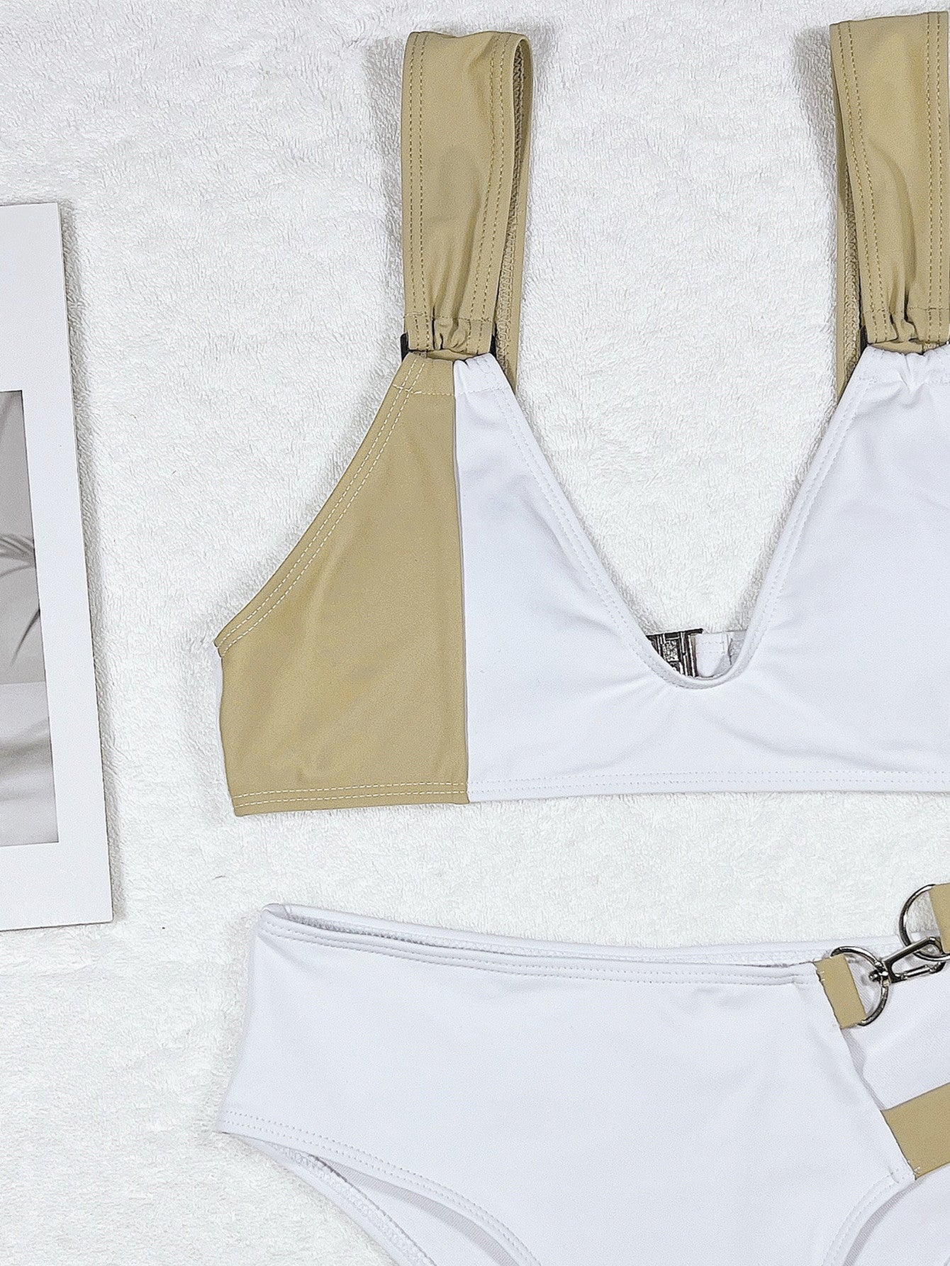 White & Tan Bikini Swimset (7516561703000)