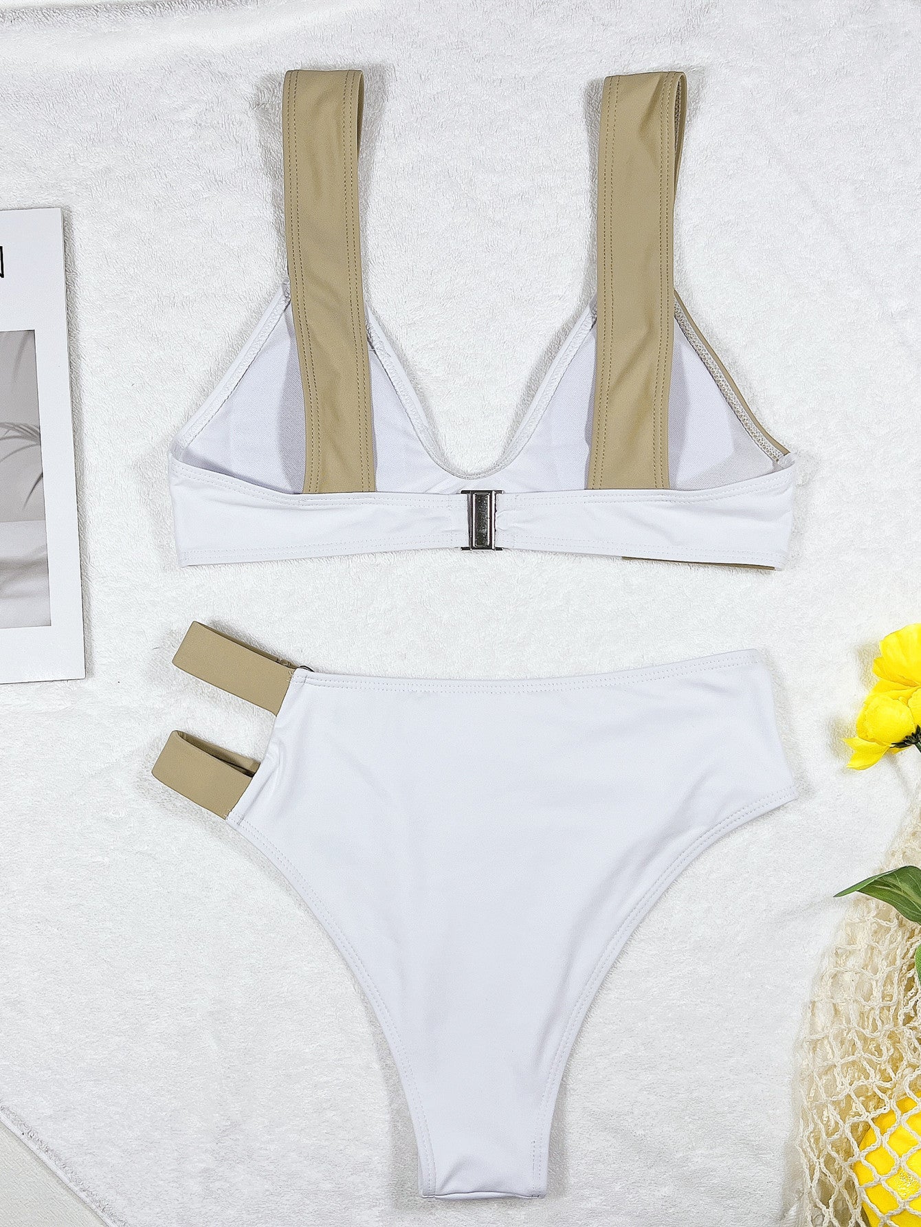 White & Tan Bikini Swimset (7516561703000)