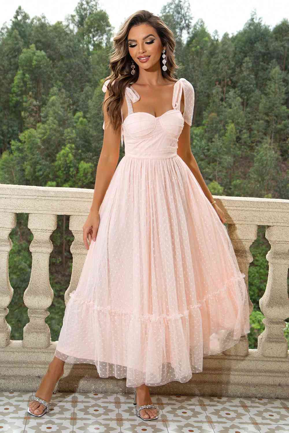 Sweetheart Neck Dress - Tie Shoulders (7515494252632)