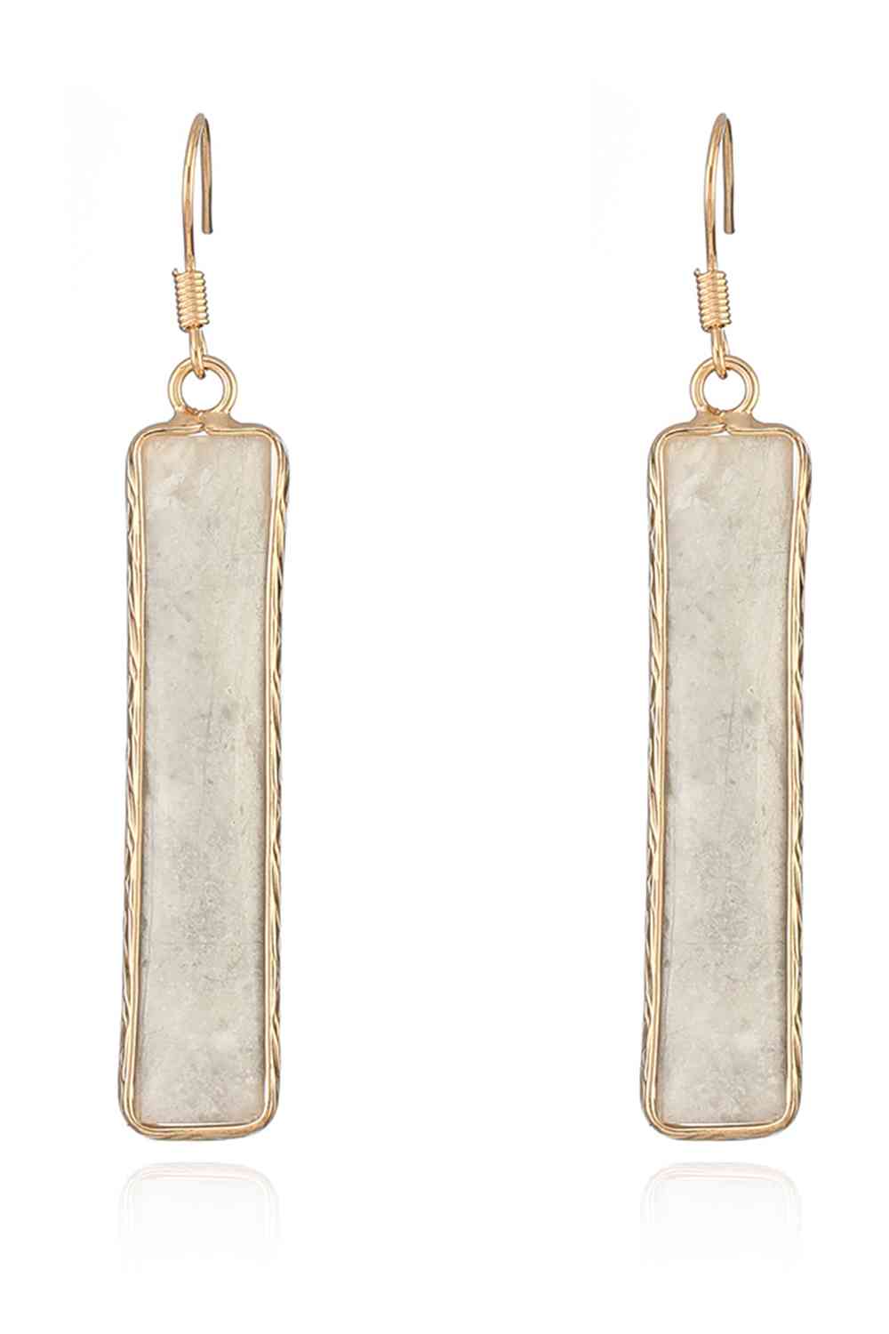 Natural Stone Drop Earrings (7499302928472)