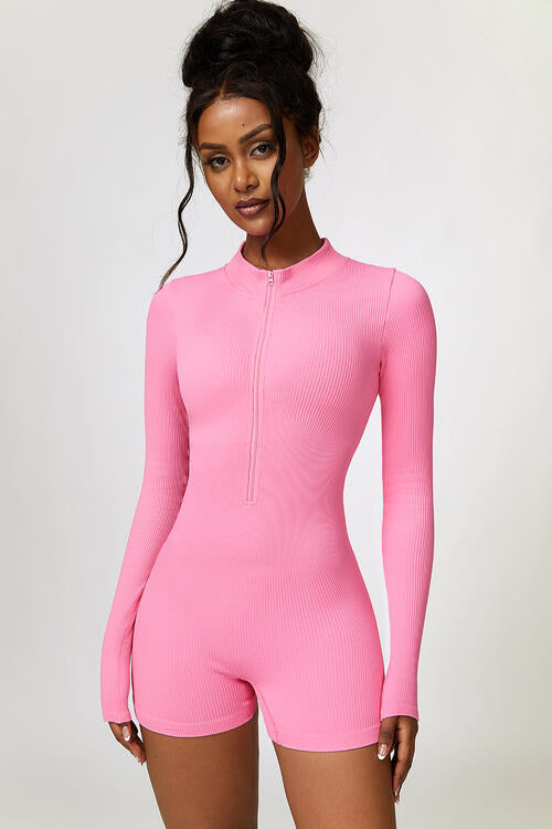Romper Active - Half-Zip Long Sleeve Active Romper (7484684501080)