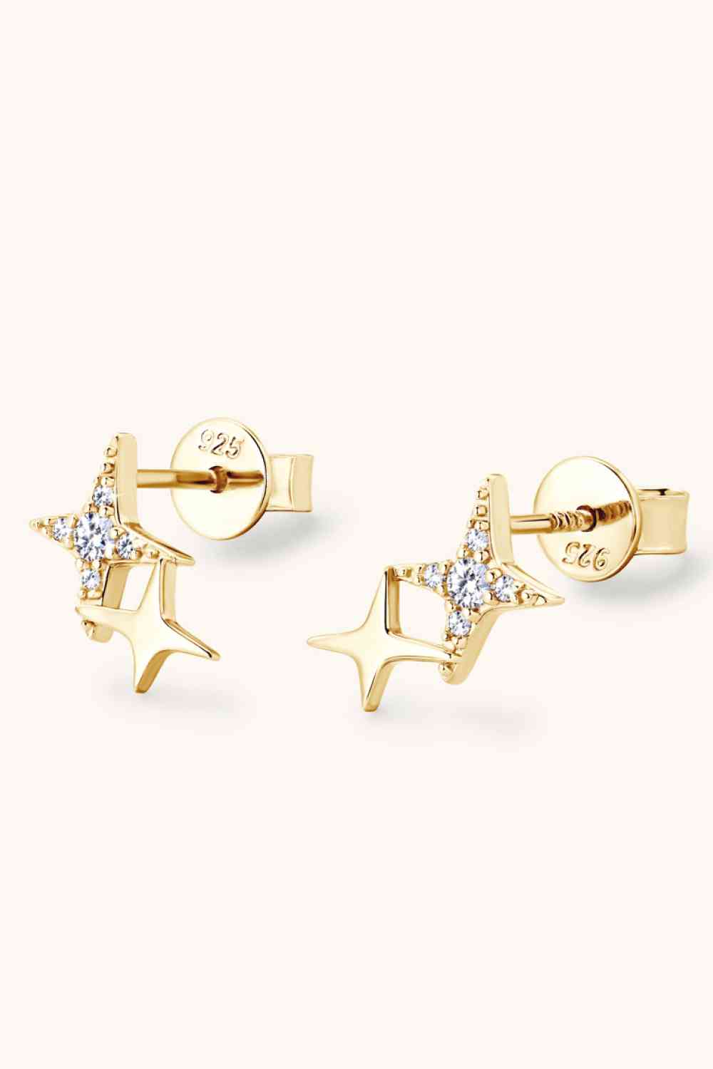 Moissanite 925 Sterling Silver Star Shape Earrings (7499307876440)