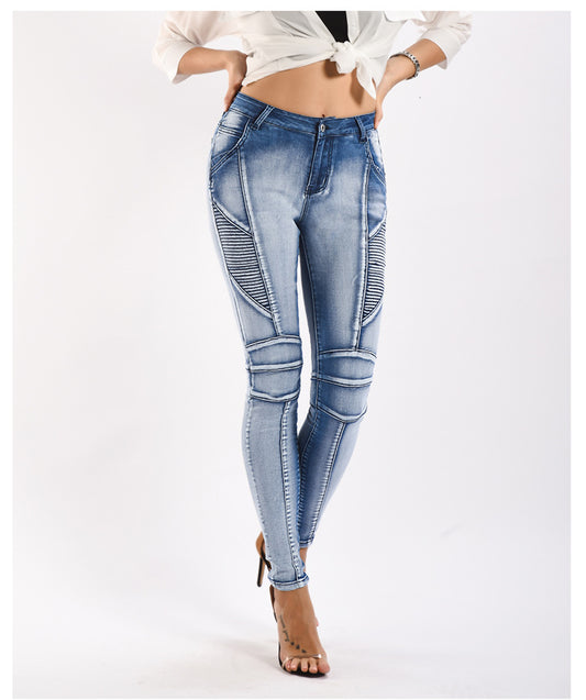 Slim-Fit Stretchy Pencil Denim Jeans