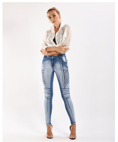 Slim-Fit Stretchy Pencil Denim Jeans