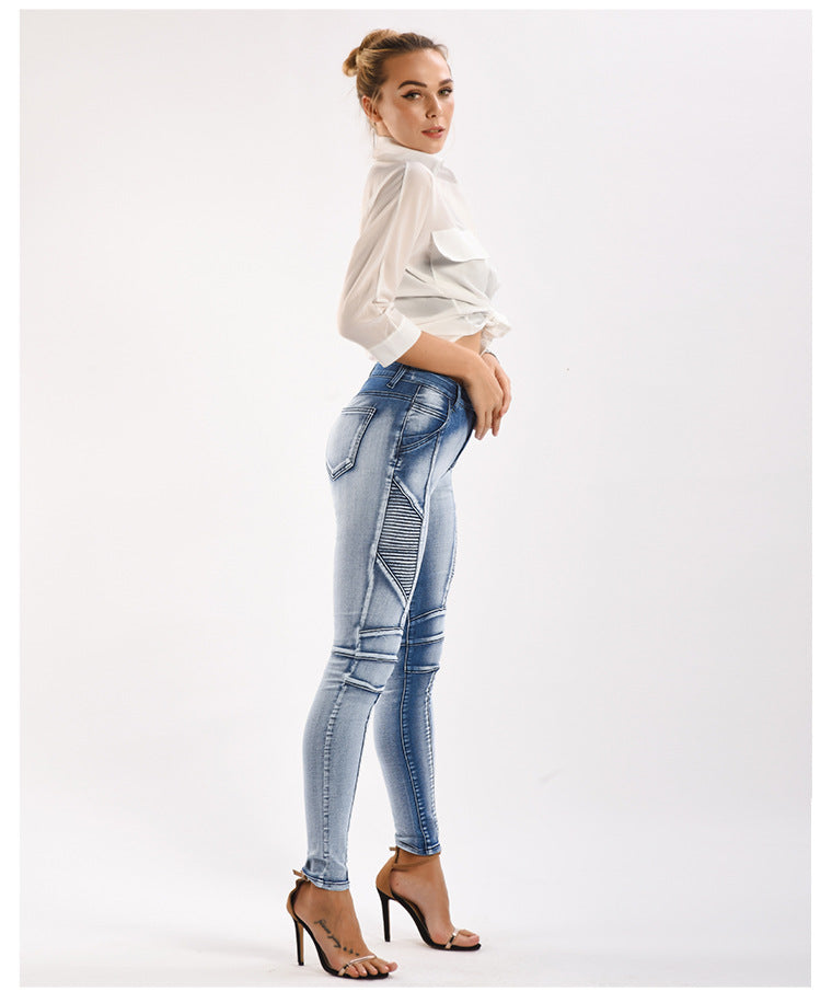 Slim-Fit Stretchy Pencil Denim Jeans