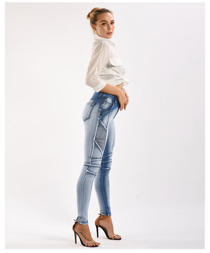 Slim-Fit Stretchy Pencil Denim Jeans