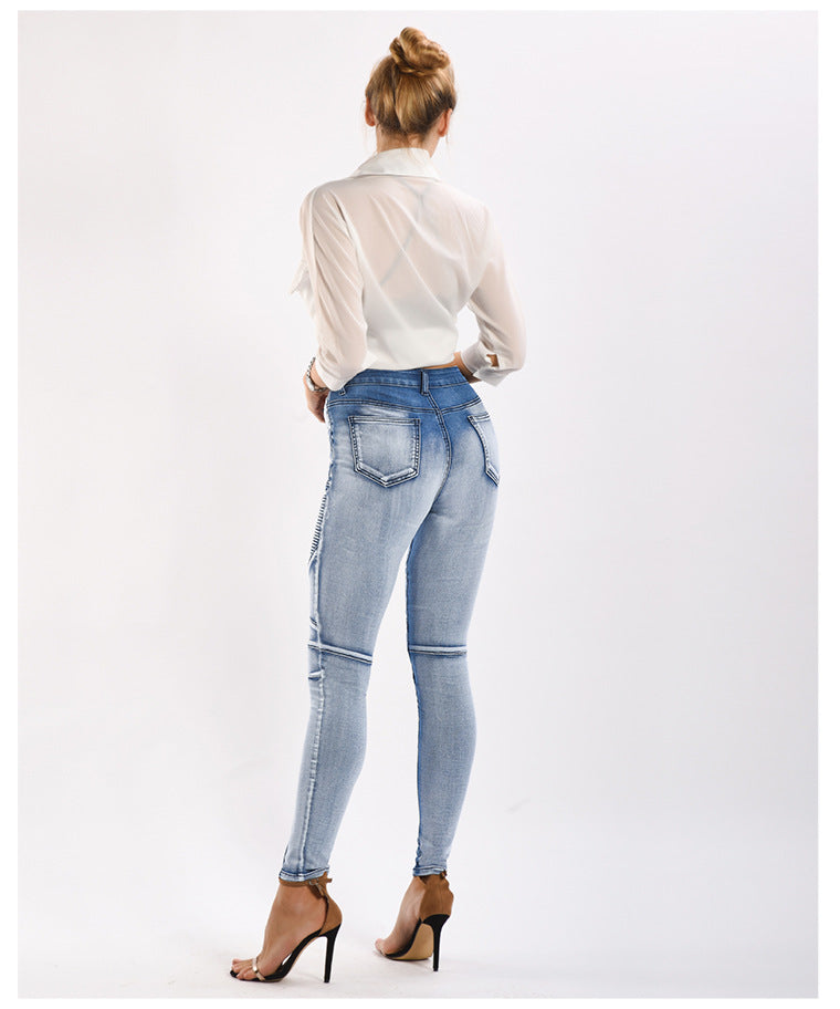 Slim-Fit Stretchy Pencil Denim Jeans