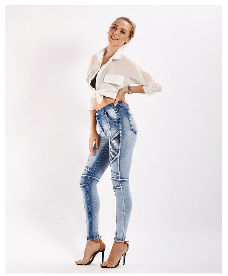 Slim-Fit Stretchy Pencil Denim Jeans