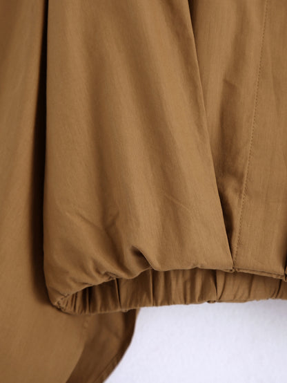 Khaki - Short-Collar Waist-Tight Blouse (7519155683416)