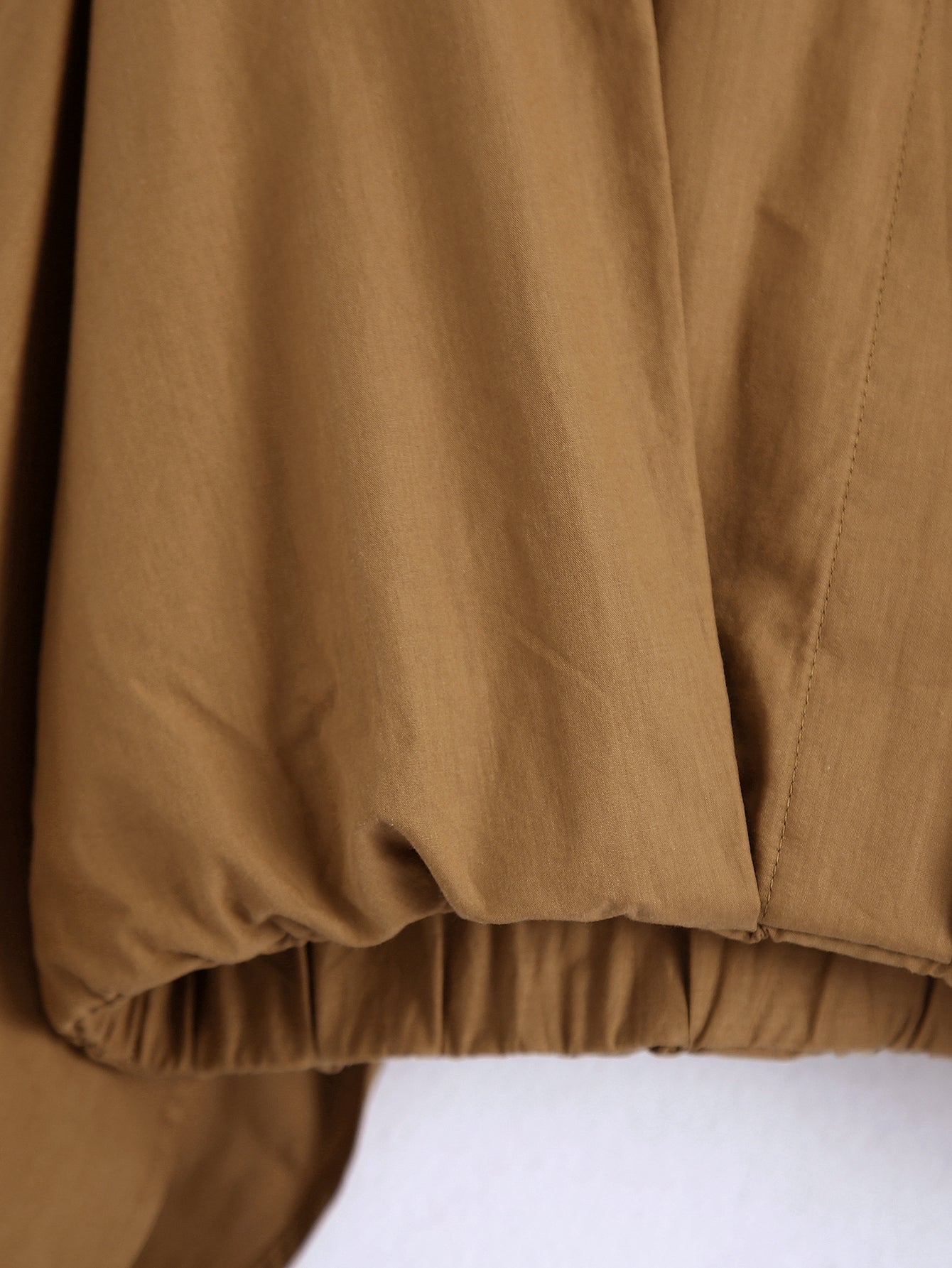 Khaki - Short-Collar Waist-Tight Blouse (7519155683416)