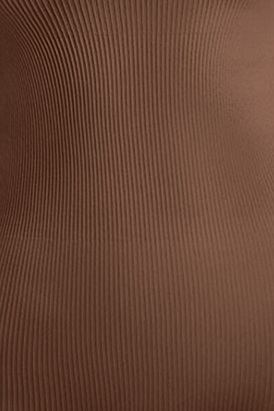 Ribbed Square Neck Long Sleeves Leotard