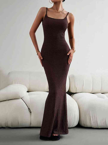 Straight Neck Sleeveless - Maxi Dress (7515550056536)