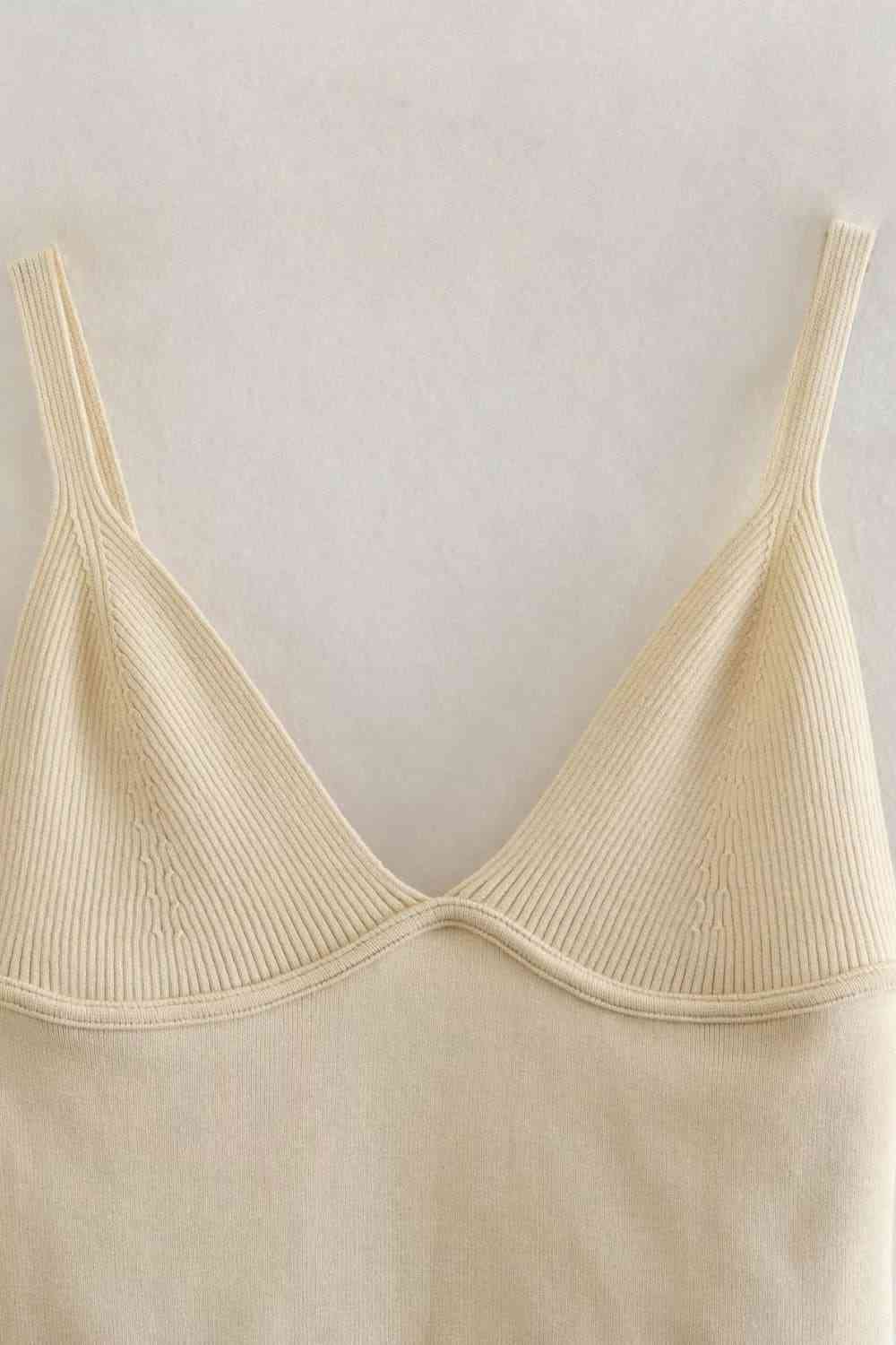 Cami Wide Waistband Ribbed V-Neck & Skirt Set (7501465223256)