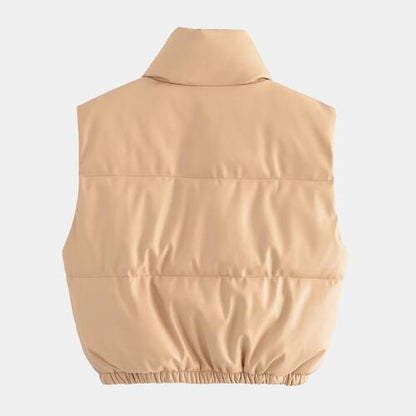 Gotta Have Drawstrings Puffer Vest - Zip-Up Drawstring Puffer Vest (7484290236504)