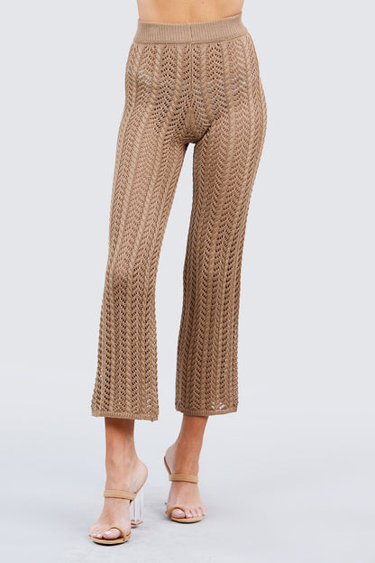 Fishnet Sweater Pants - Khaki