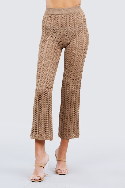 Fishnet Sweater Pants - Khaki