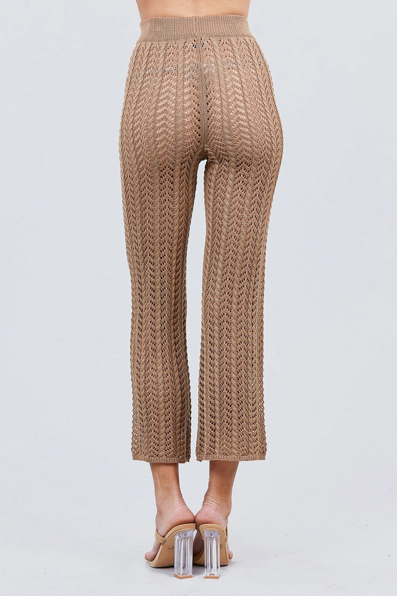Fishnet Sweater Pants - Khaki
