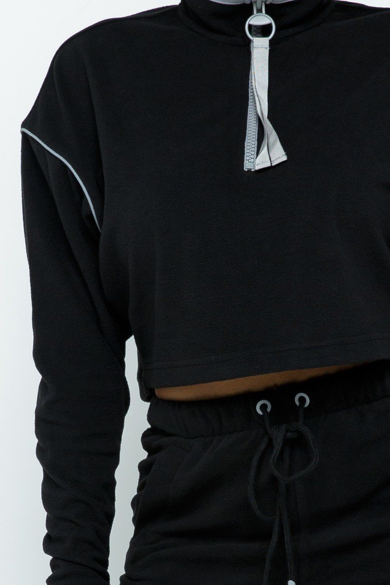 Sporty Crop-Top & High-Waist Shorts Set