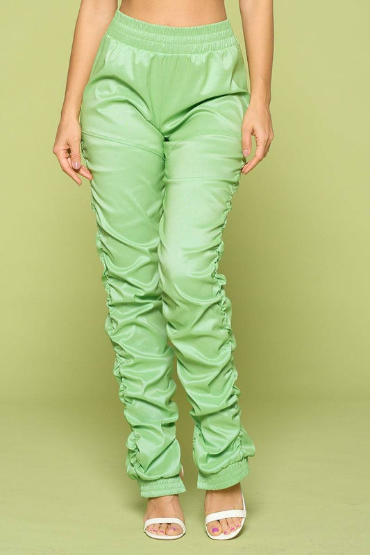 Leather Ruched Pants