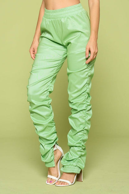 Leather Ruched Pants
