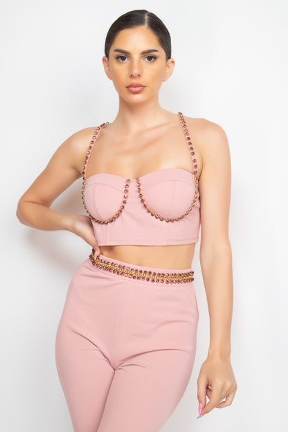 Embellished Top & Pants Set