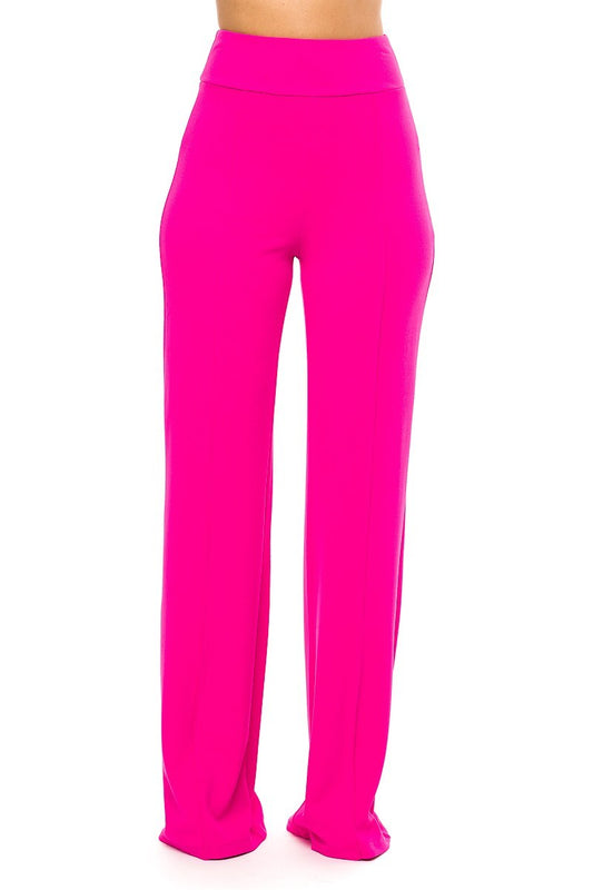 Front-Line Flared Pants - Dark Pink