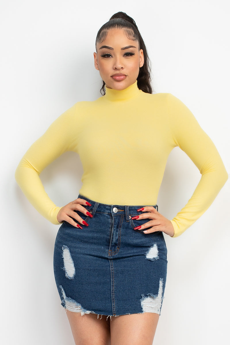 Mock Neck Long Sleeves Top