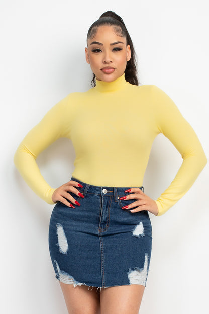 Mock Neck Long Sleeves Top