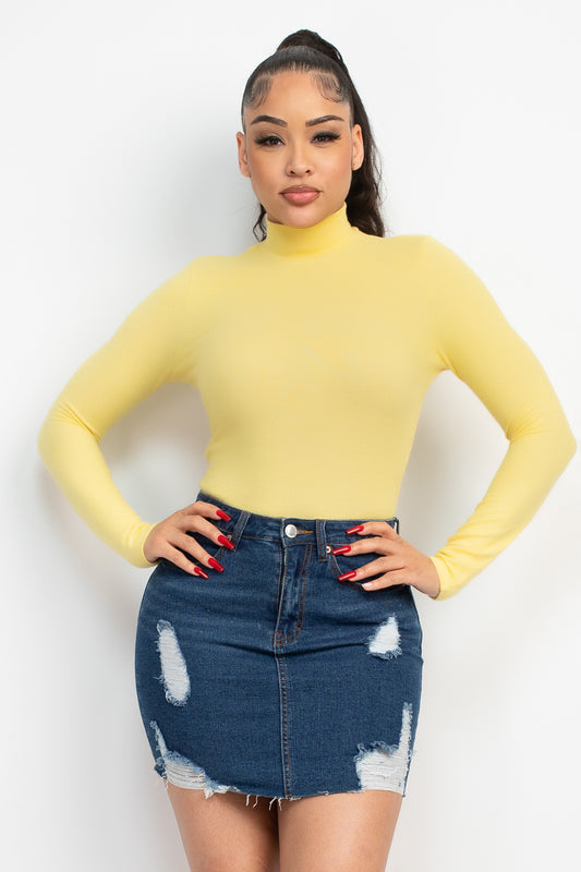 Mock Neck Long Sleeves Top