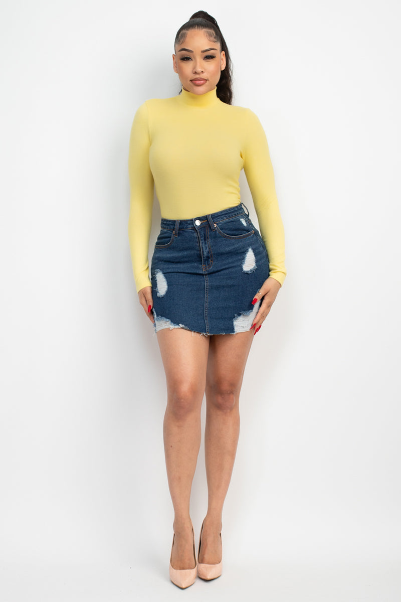 Mock Neck Long Sleeves Top