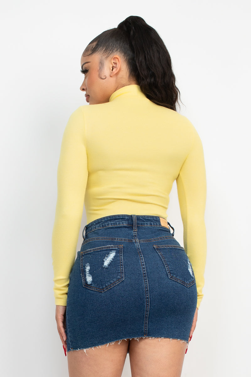 Mock Neck Long Sleeves Top