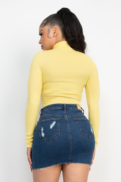 Mock Neck Long Sleeves Top