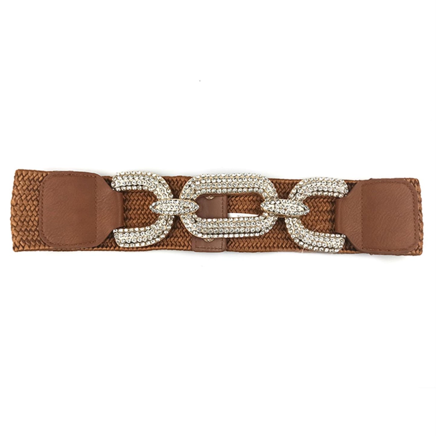 Rhinestones Buckle Elastic Belt