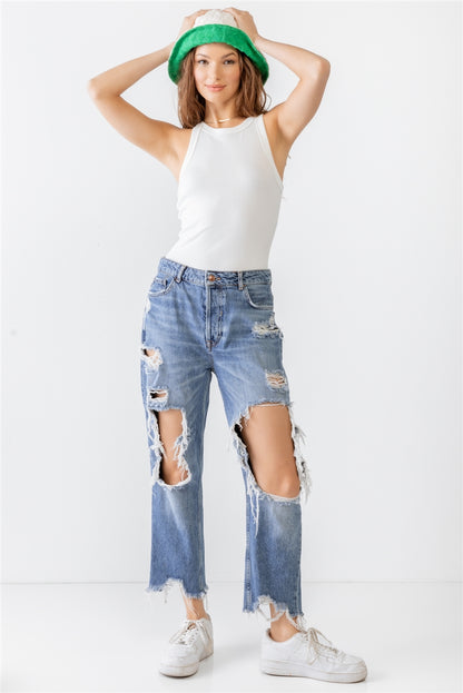 Ribbed V-Strap Back Bodysuit