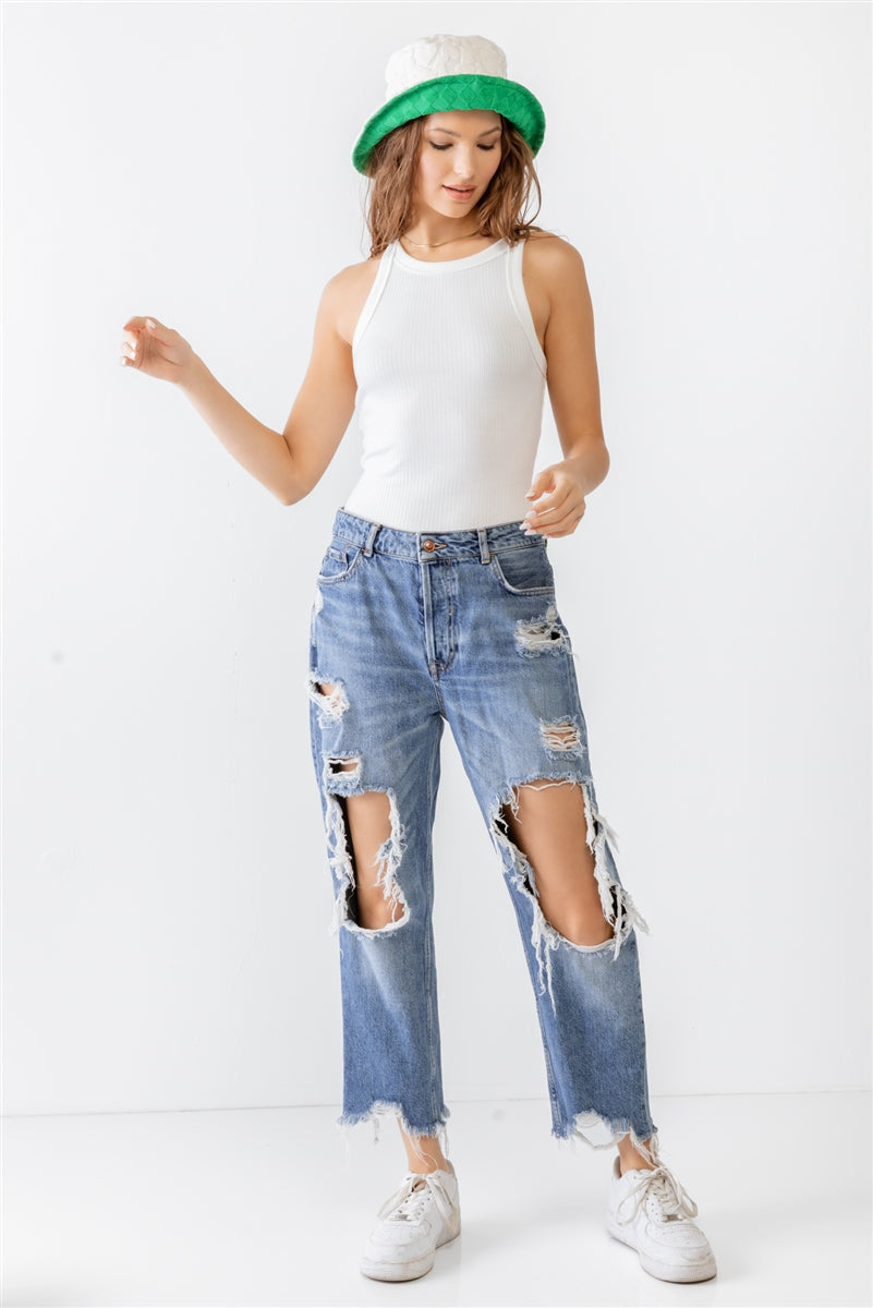 Ribbed V-Strap Back Bodysuit