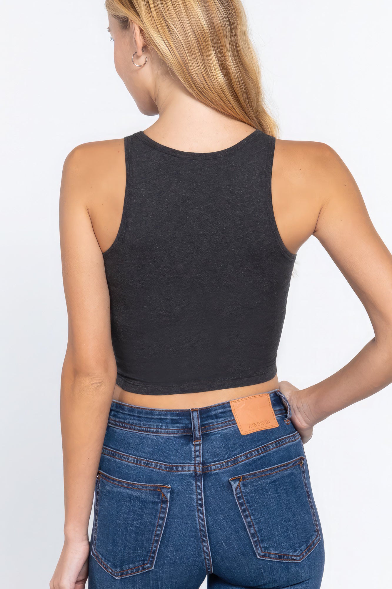 Halter Neck Crop-Top - Charcoal