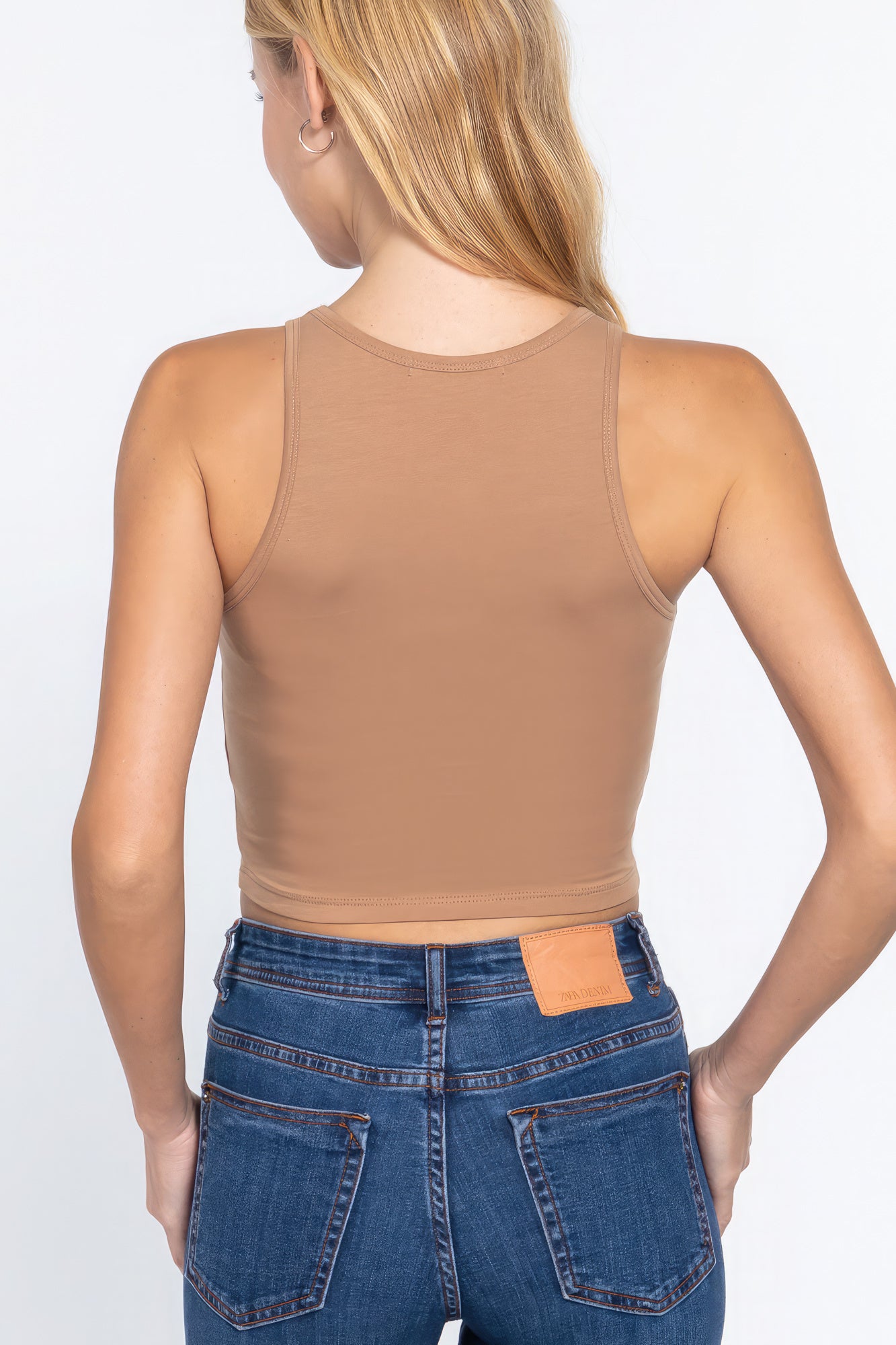 Halter Neck Crop-Top - Tan