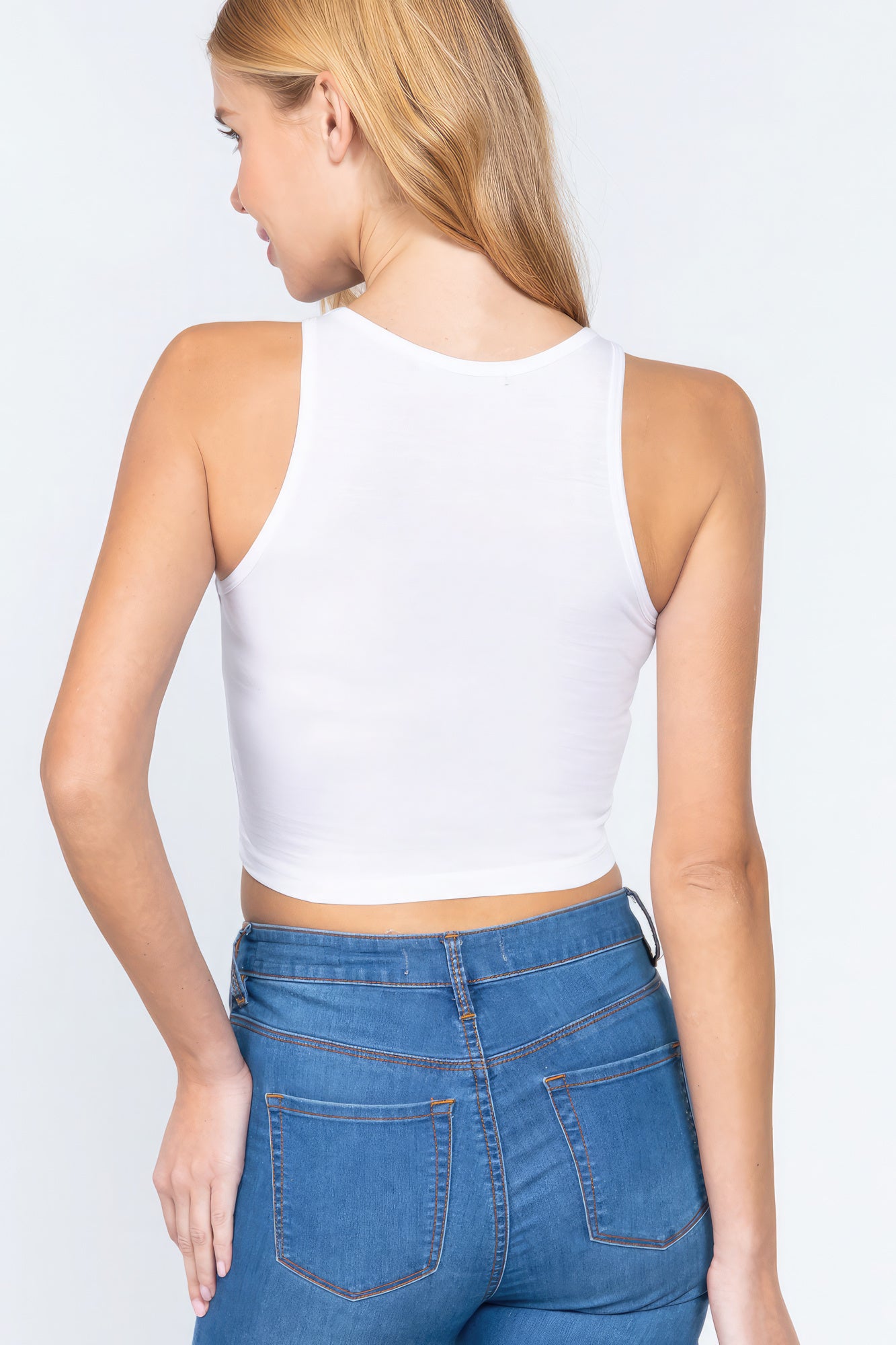 Halter Neck Crop-Top - White