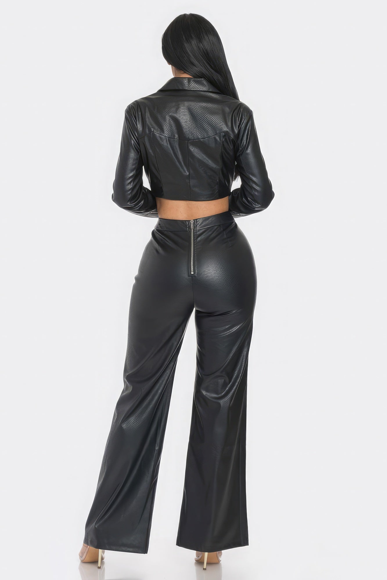 Faux-Leather Set With Rhinestones-Detail