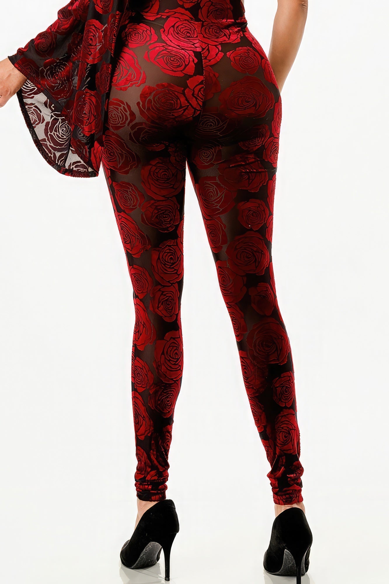 Velvet Flocking Bell-Sleeve Romper